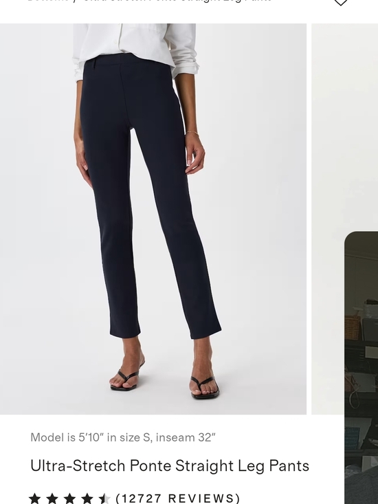 Quince Pants - Quince Navy Ultra-Stretch Straight Leg Ponte Pants